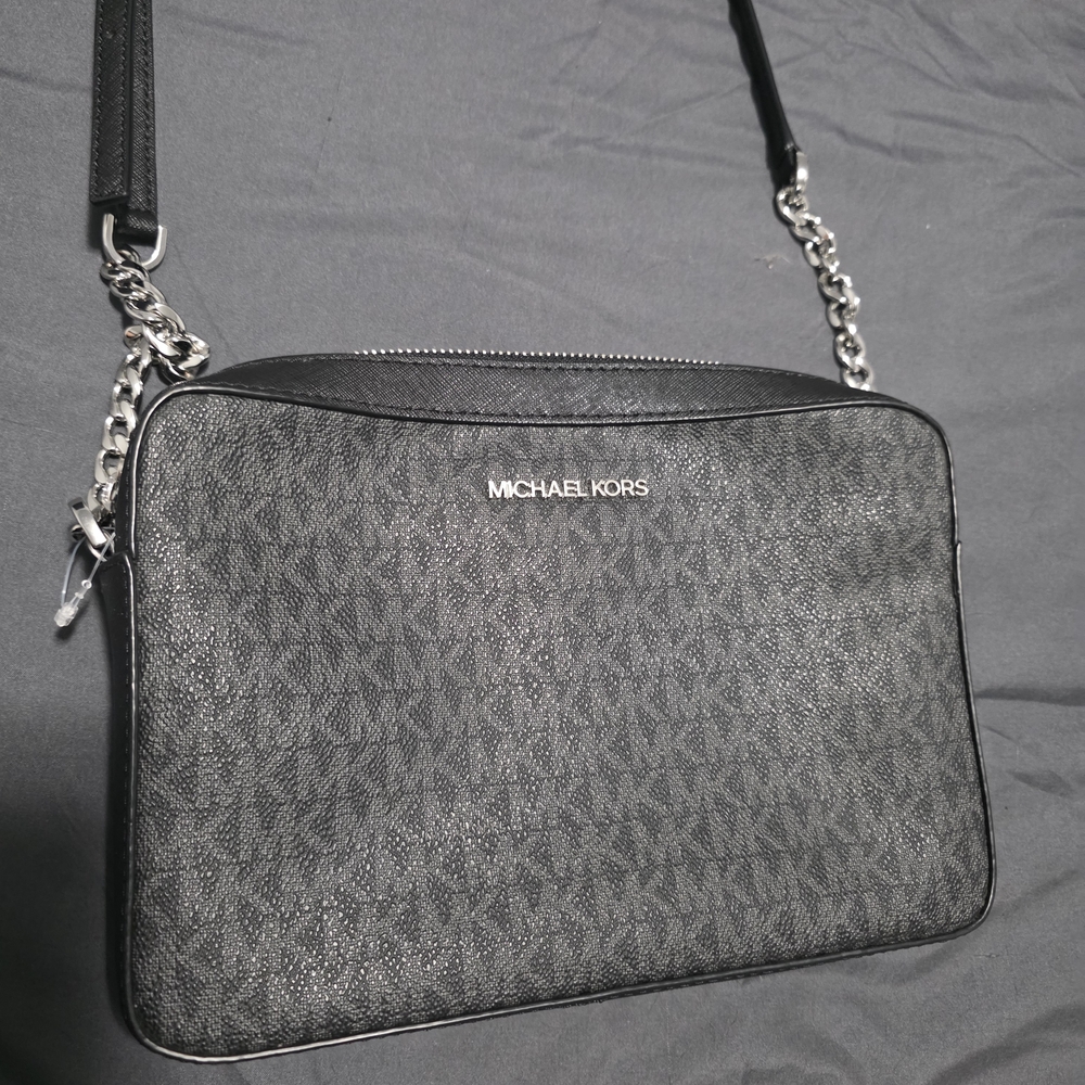 Michael Kors Gray and Black Messenger Bag